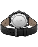 Hugo Boss Men's Chronograph Champion Perforated Leather Strap Watch 44mm