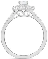 Diamond Double Halo Ring (1 ct. t.w.) in 14k White Gold