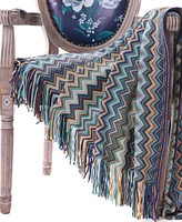 Happycare Textiles Multi-Color Chevron Pattern Throw, 60" x 50"