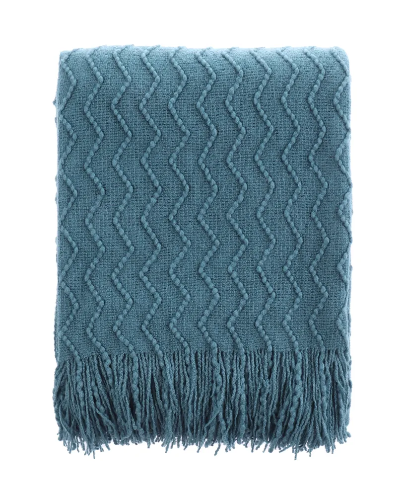 Solid Soft Zigzag Lightweight Throw, 60" x 50"