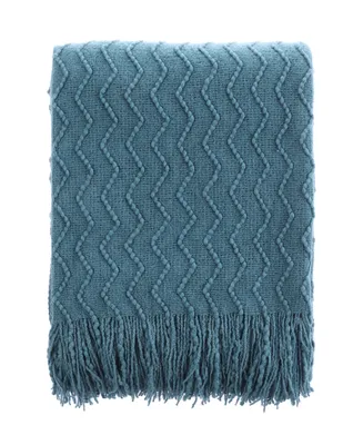 Solid Soft Zigzag Lightweight Throw, 60" x 50"