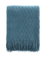 Solid Soft Zigzag Lightweight Throw, 60" x 50"