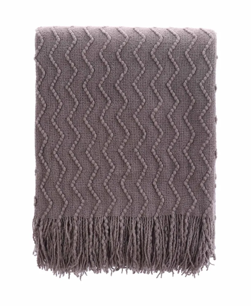 Solid Soft Zigzag Lightweight Throw, 60" x 50"