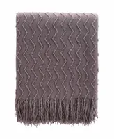 Solid Soft Zigzag Lightweight Throw, 60" x 50"