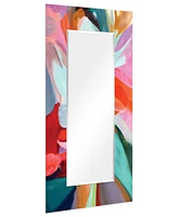 Empire Art Direct Rectangular Beveled Mirror on Free Floating Reverse Printed Tempered Art Glass - 72" x 36"