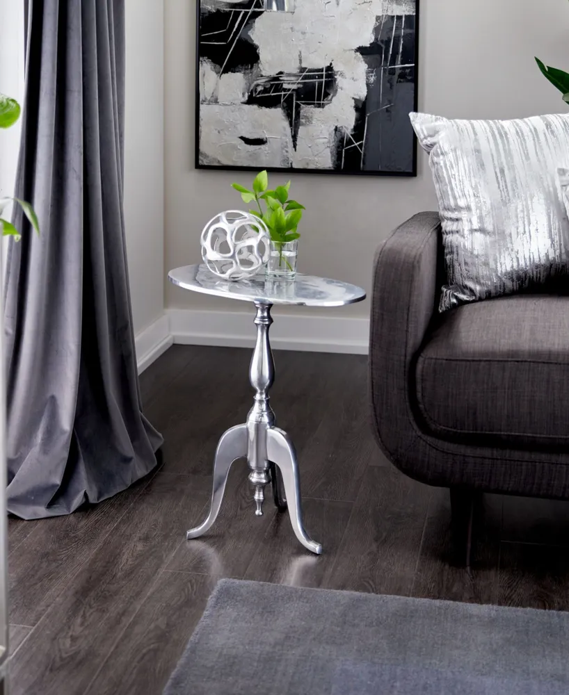 Traditional Accent Table - Silver