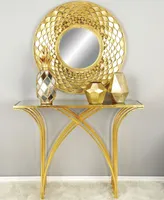 Modern Metal Console Table - Gold