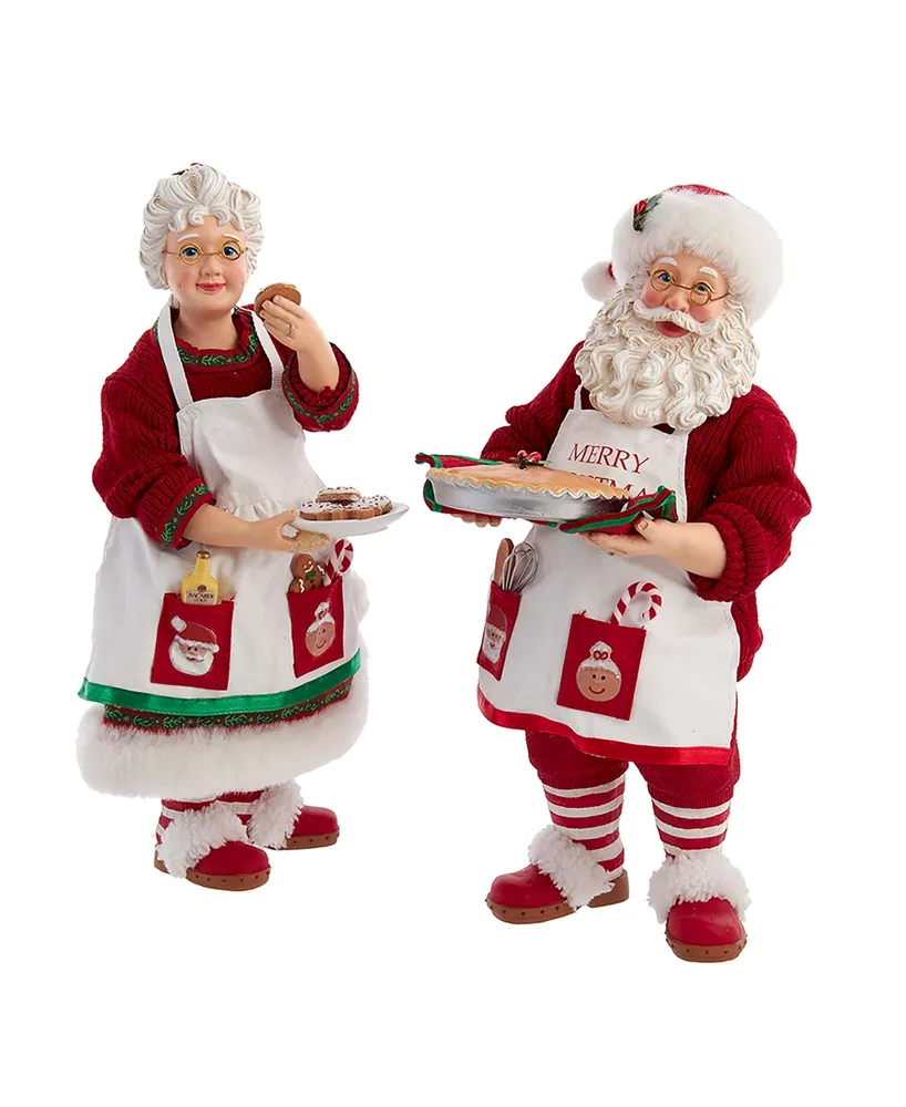 Kurt Adler Fabriche Mr. and Mrs. Santa Figurines, Set of 2