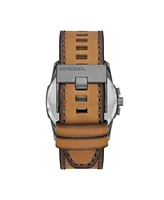 Diesel Men's Master Chief Three-Hand Brown Leather Watch 46mm