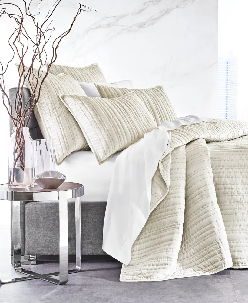 Hotel Collection Variegated Stripe Velvet Coverlet Set, Full/Queen, Exclusively at Macy's