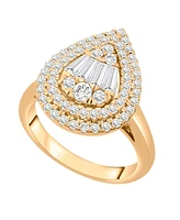 Wrapped in Love Diamond Teardrop Cluster Statement Ring (1 ct. t.w.) in 14k White Gold or 14k Yellow Gold, Created for Macy's