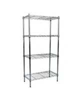 Mind Reader 4-Tier Adjustable Storage Rack, Silver - Silver