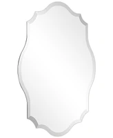 Empire Art Direct Frameless Beveled Oblong Scalloped Wall Mirror