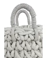 CosmoLiving by Cosmopolitan Set of 2 Grey Polyester Coastal Storage Basket, 16", 11"