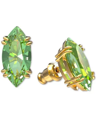 Swarovski Gold-Tone Green Kite-Cut Crystal Stud Earrings