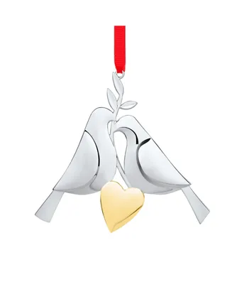 Twelve Days of Christmas Two Turtle Doves Ornament - Silver-Tone, Gold