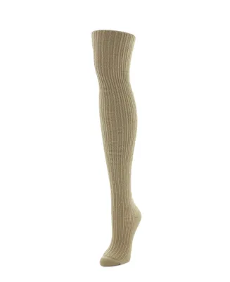 MeMoi Women's Cable Rib Over The Knee Socks