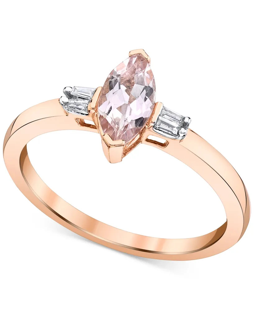 Morganite (5/8 ct. t.w.) & Diamond (1/20 ct. t.w.) Ring in 14k Rose Gold