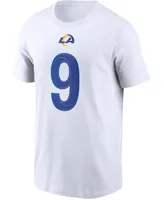 Men's Matthew Stafford White Los Angeles Rams Name and Number T-shirt
