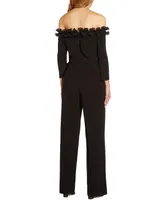 Adrianna Papell Ruffled Off-The-Shoulder Jumpsuit