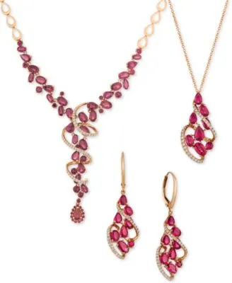 Le Vian Passion Ruby Diamond Drop Earrings Necklace Ring Collection In 14k Rose Gold