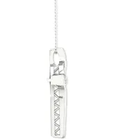 Twinkling Diamond Star Diamond Cross 18' Pendant Necklace (1/5 ct. t.w.) in 10k White Gold
