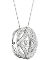 Twinkling Diamond Star Diamond Fashion 18" Pendant Necklace (1/4 ct. t.w.) in 10k White Gold