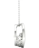 Twinkling Diamond Star Diamond Horseshoe 18" Pendant Necklace (1/4 ct. t.w.) in 10k White Gold