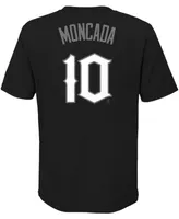 Big Boys and Girls Nike Yoan Moncada Black Chicago White Sox City Connect Name Number T-shirt