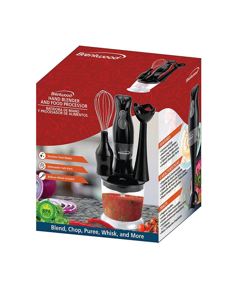 Brentwood Appliances Hand Blender and Food Processor with Balloon Whisk