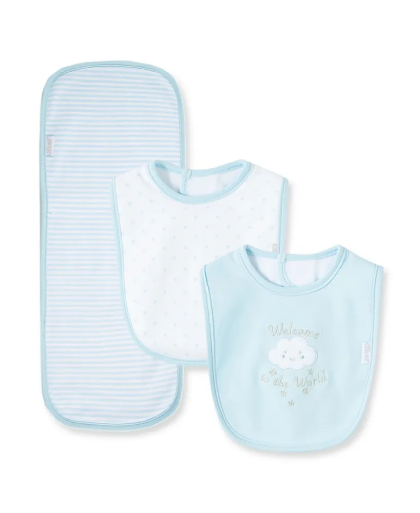 Baby Boys Welcome to the World Bib and Burp Set, 3 Piece Set