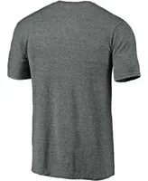 Men's Heathered Charcoal Chicago White Sox Weathered Official Logo Tri-Blend T-shirt