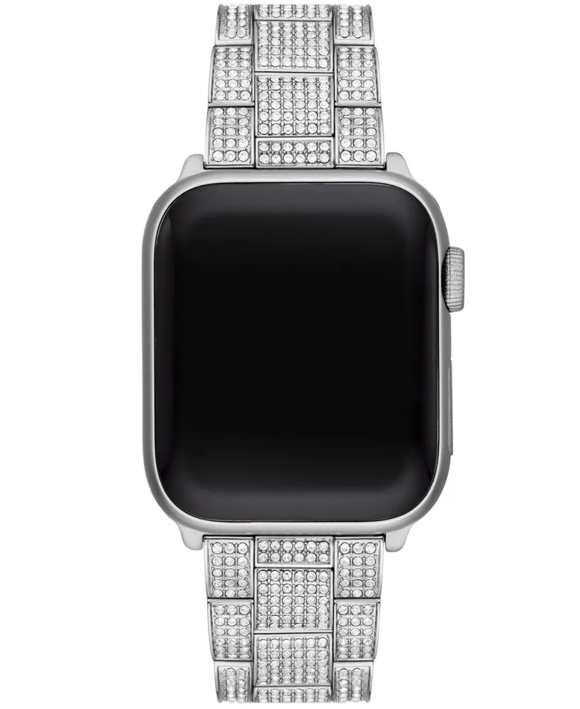 Michael Kors Women's Pave Silver-Tone Stainless Steel Apple Watch Band, 38mm or 40mm - Silver