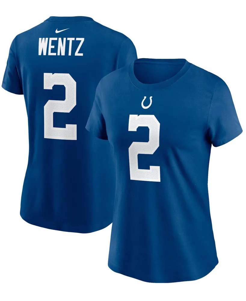 Women's Carson Wentz Royal Indianapolis Colts Name Number T-shirt