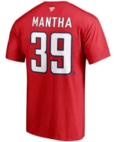 Men's Anthony Mantha Red Washington Capitals Authentic Stack Name and Number T-shirt