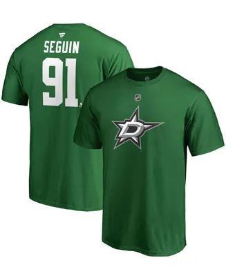 Men's Tyler Seguin Kelly Green Dallas Stars Team Authentic Stack Name and Number T-shirt