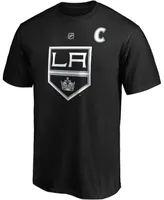 Men's Anze Kopitar Black Los Angeles Kings Team Authentic Stack Name and Number T-shirt