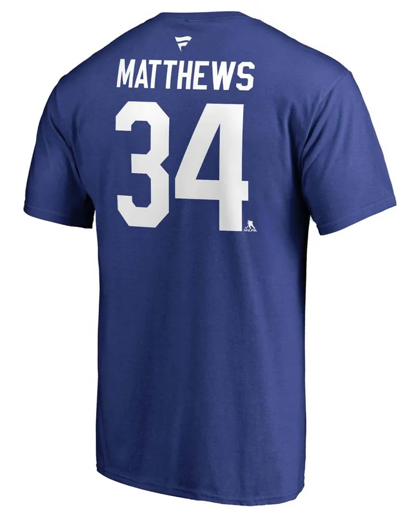 Men's Auston Matthews Blue Toronto Maple Leafs Team Authentic Stack Name and Number T-shirt