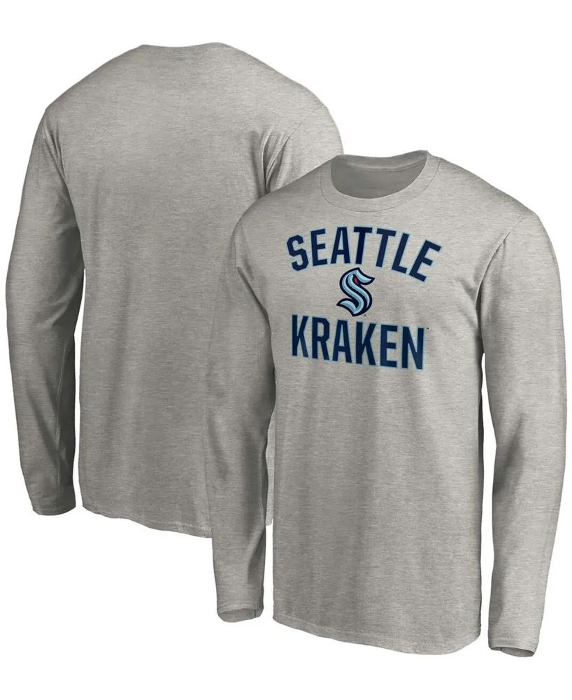 Men's Heather Gray Seattle Kraken Victory Arch Long Sleeve T-shirt