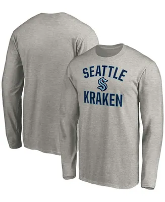 Men's Heather Gray Seattle Kraken Victory Arch Long Sleeve T-shirt