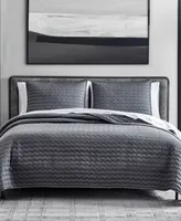 Vera Wang Herringbone Stitch Cotton 3 Piece Quilt Set