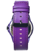 Spgbk Watches Unisex Britt Purple Leather Band Watch 44mm