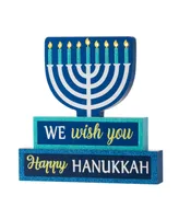 Glitzhome 12" L Lighted Hanukkah Wooden Block Word Sign