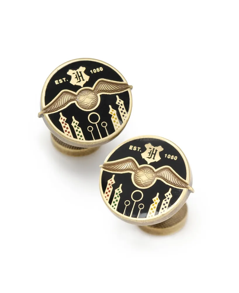 Harry Potter Men's Qudditch Field Cufflinks - Gold