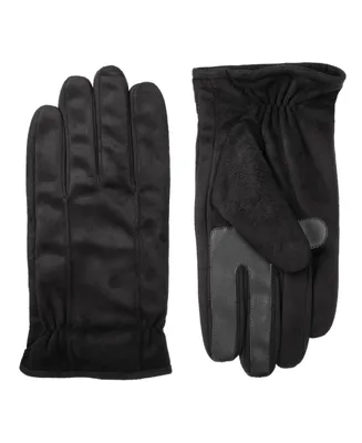 Isotoner Signature Men's Lined Water Repellent Glove with Back Draws