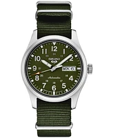 Seiko Men's Automatic 5 Sports Green Nylon Strap Watch 43mm