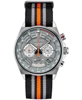 Seiko Men's Chronograph Black Striped Nylon Strap Watch 41mm