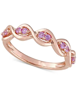 Pink Sapphire Wavy Ring (1/3 ct. t.w.) 14k Rose Gold