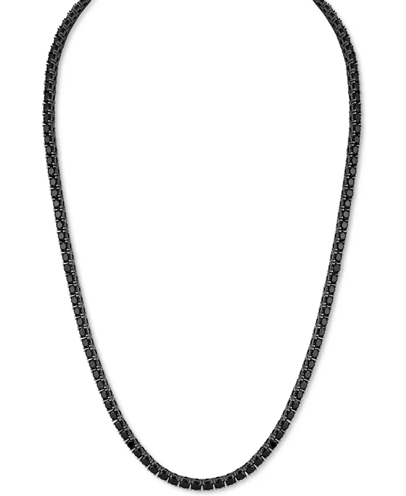 Esquire Men's Jewelry Cubic Zirconia (4mm) Tennis Necklace 22" (Also Black Spinel), Created for Macy's