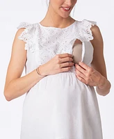 Seraphine Women's Broderie Anglaise Cotton Maternity Nursing Top